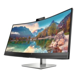 HP EliteDisplay E34m G4 Curved USB C Conference Monitor with integrated 5Mp webcam 34" VA 3000 1 400nits 3440 x 1440 Antiglare Ports 1 USB Type C DisplayPort 1.2) 1 1 HDMI 1.4 1 DisplayPort 1.2 in RJ45 (Sea) HP 3 year onsite